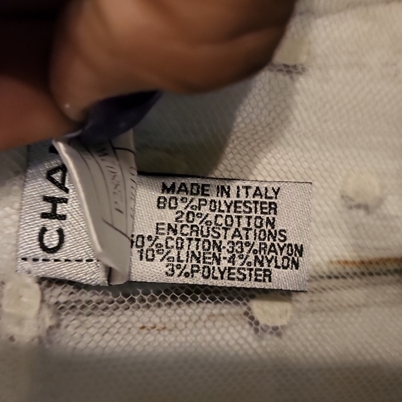 AUTHENTIC CHANEL Double C Logo Lace Top - Picture 6 of 8